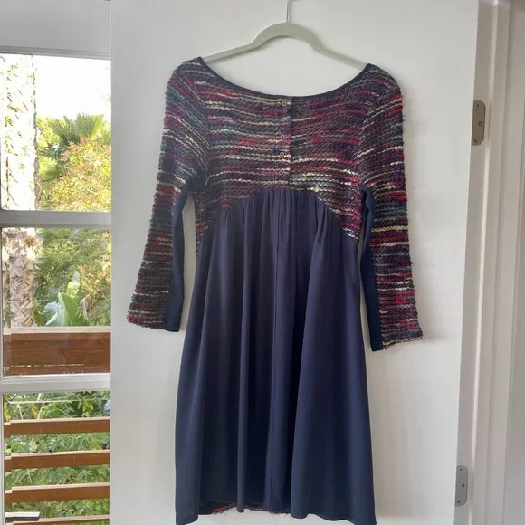 Anthropologie Maeve Stripe Swing Dress, Multicolor‎ Boucle - Small - Picture 2 of 4